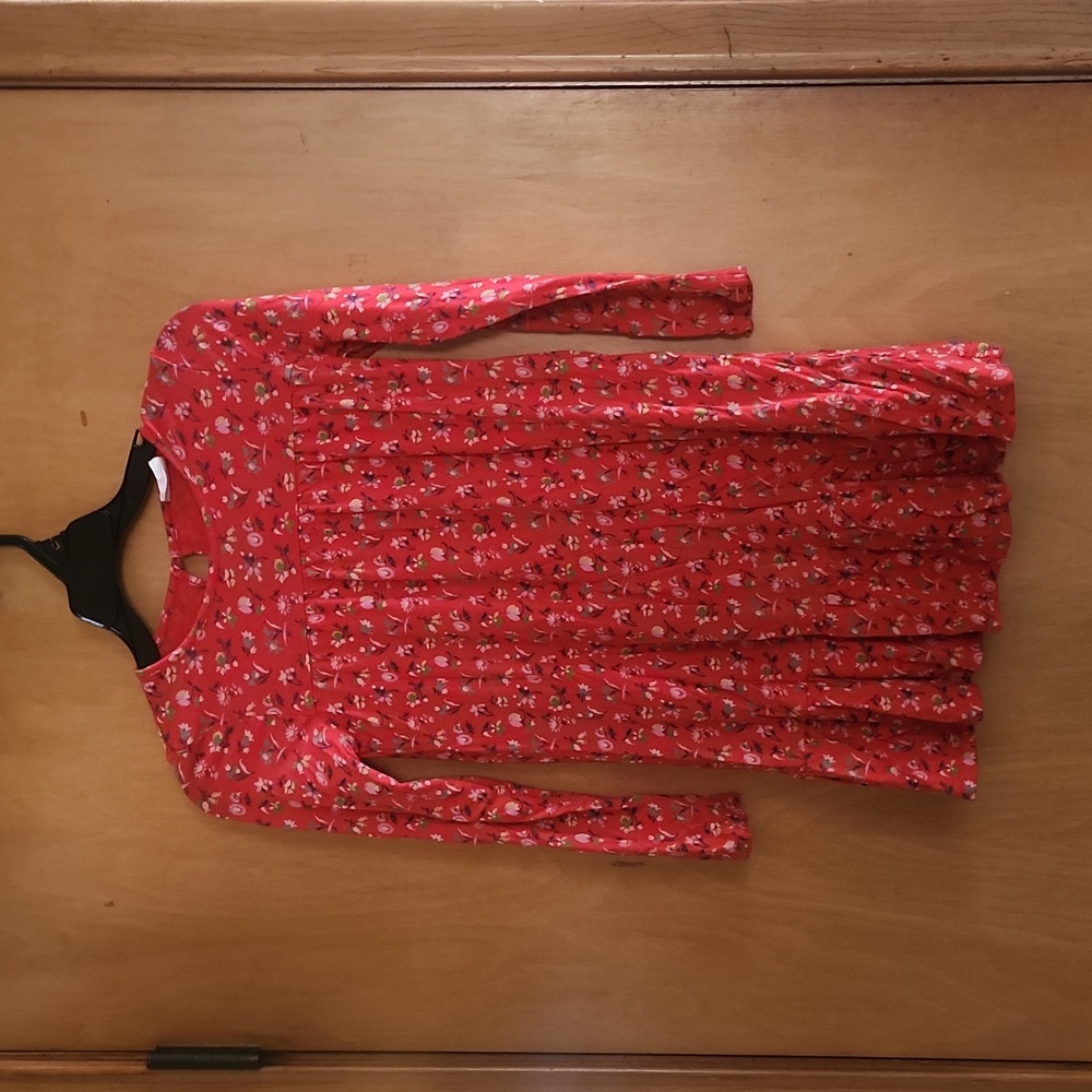 Mini Boden Red Floral Girl 6/7 Dress